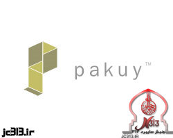 نمادها در لوگوها - لوگوی شرکت ها - لوگوی شرکت بسته بندی Pakuy که جعبه ی باز شده در لوگو حرف P را نشان میدهد